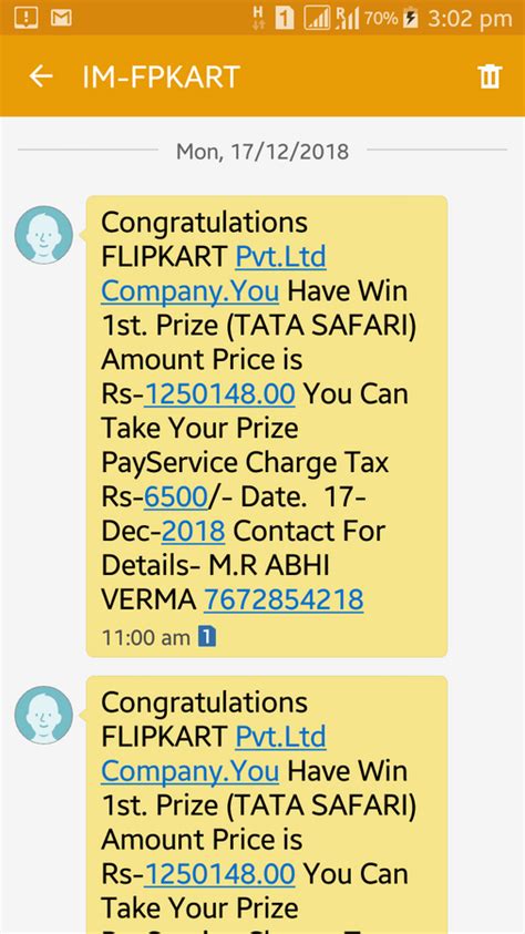 [Resolved] Flipkart — fake or real message about selected flipkart .
